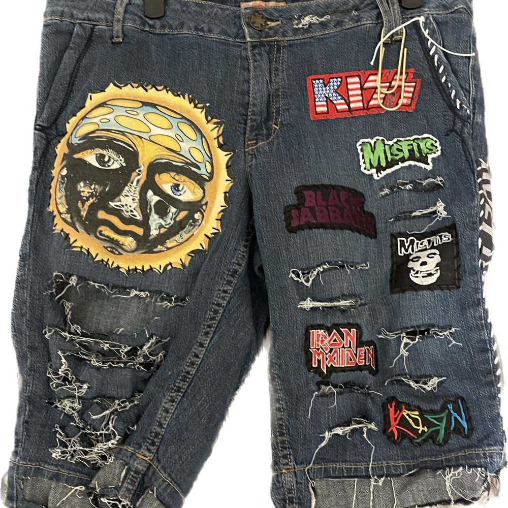 Multi band Jean shorts